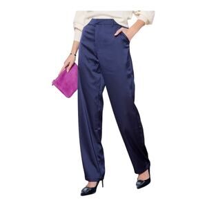 Good American pants Satin Luxe Suiting column trousers blue size 20